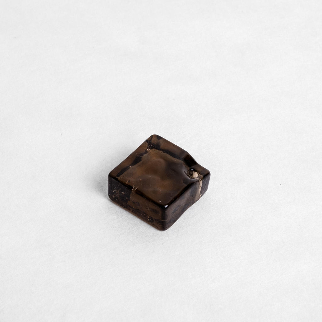 Square Glass Incense Holder - Black