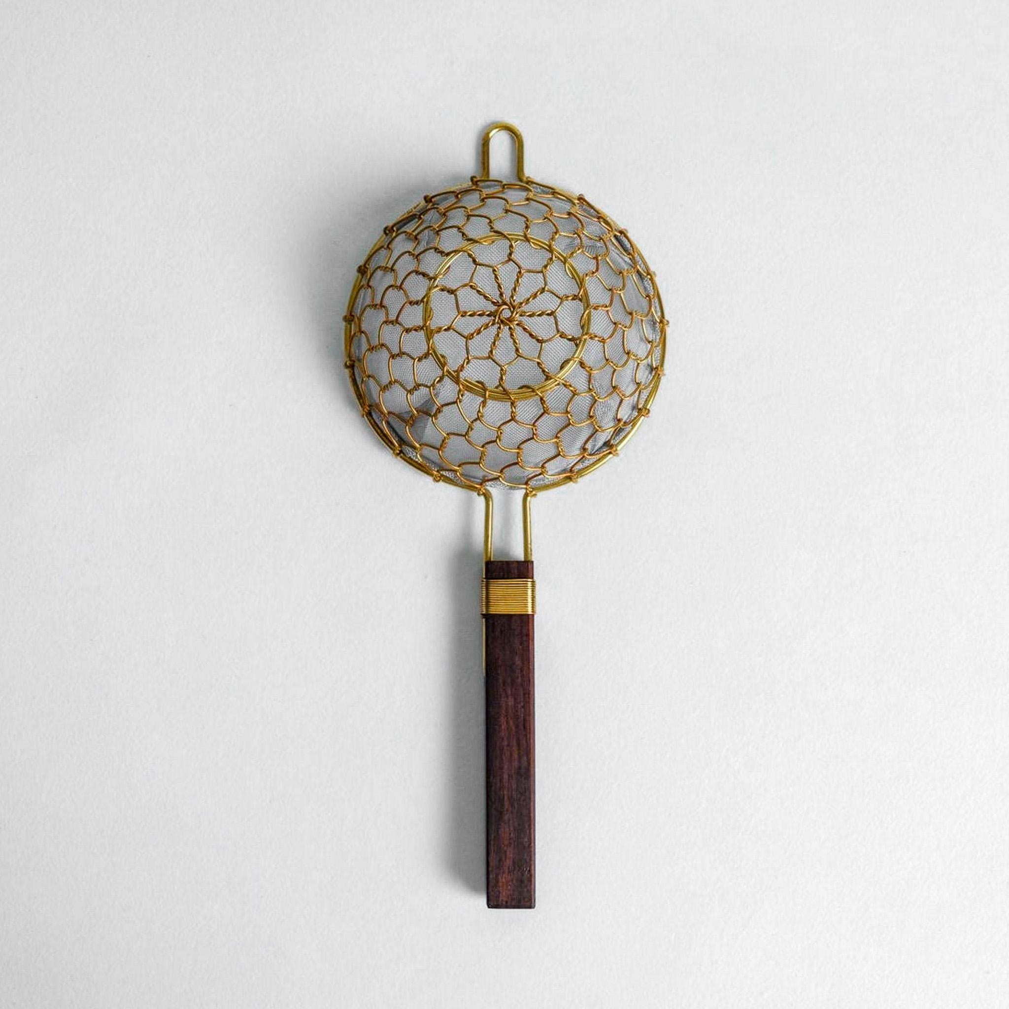 Kanaami Tsuji Tea Strainer - Brass with Rosewood Handle (Rosewood Brass)