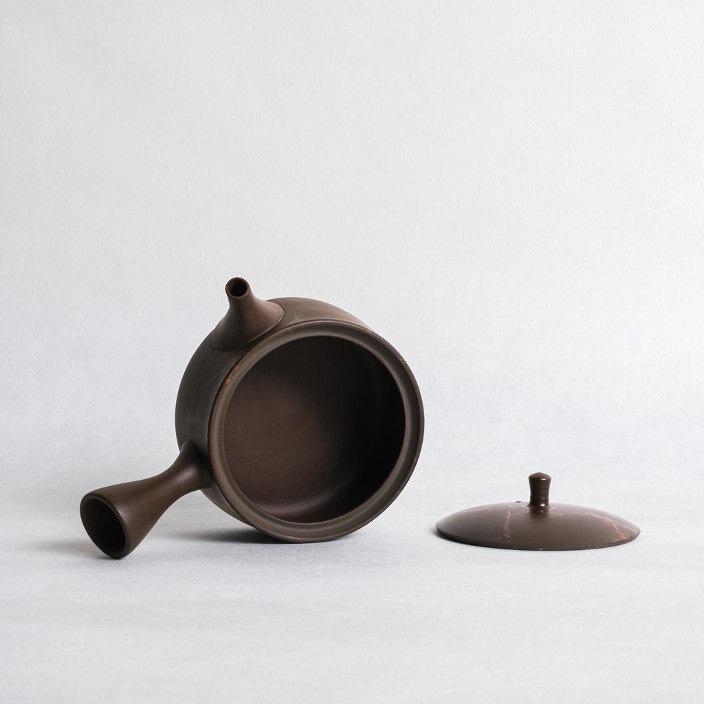 Gyokko Mogake Flat Bottom Kyusu Dark