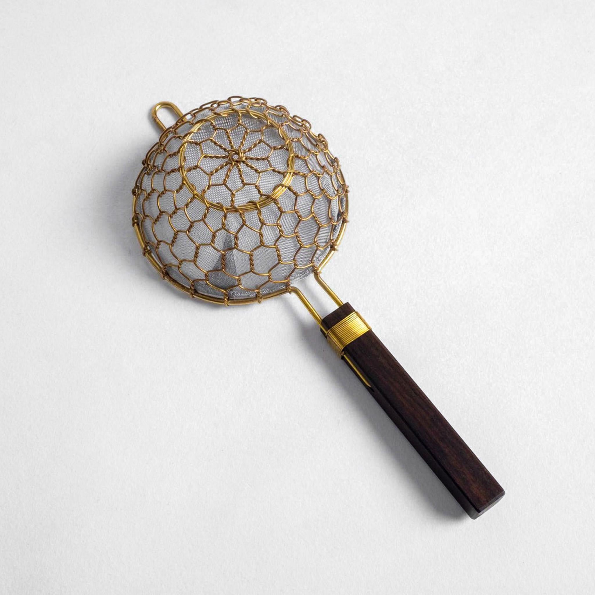 Kanaami Tsuji Tea Strainer - Brass with Rosewood Handle (Rosewood Brass)