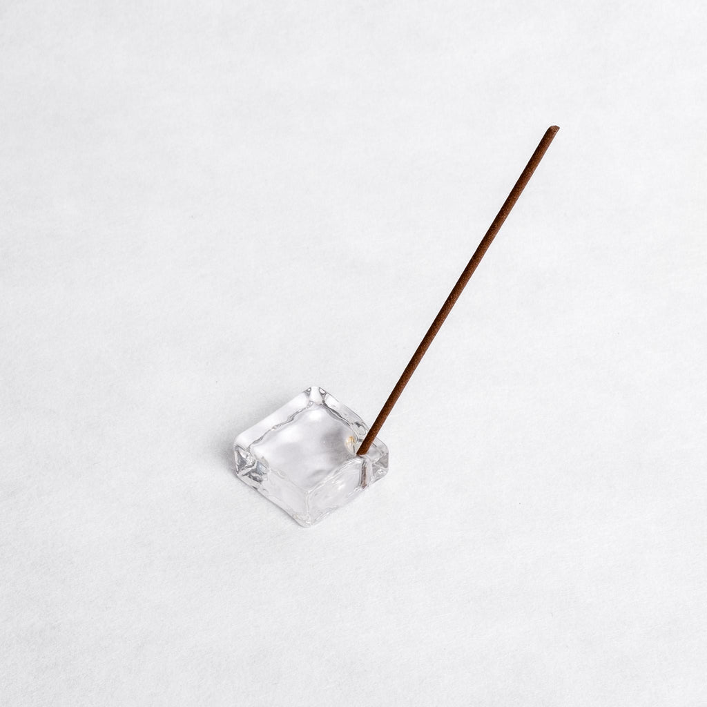 Square Glass Incense Holder - Clear