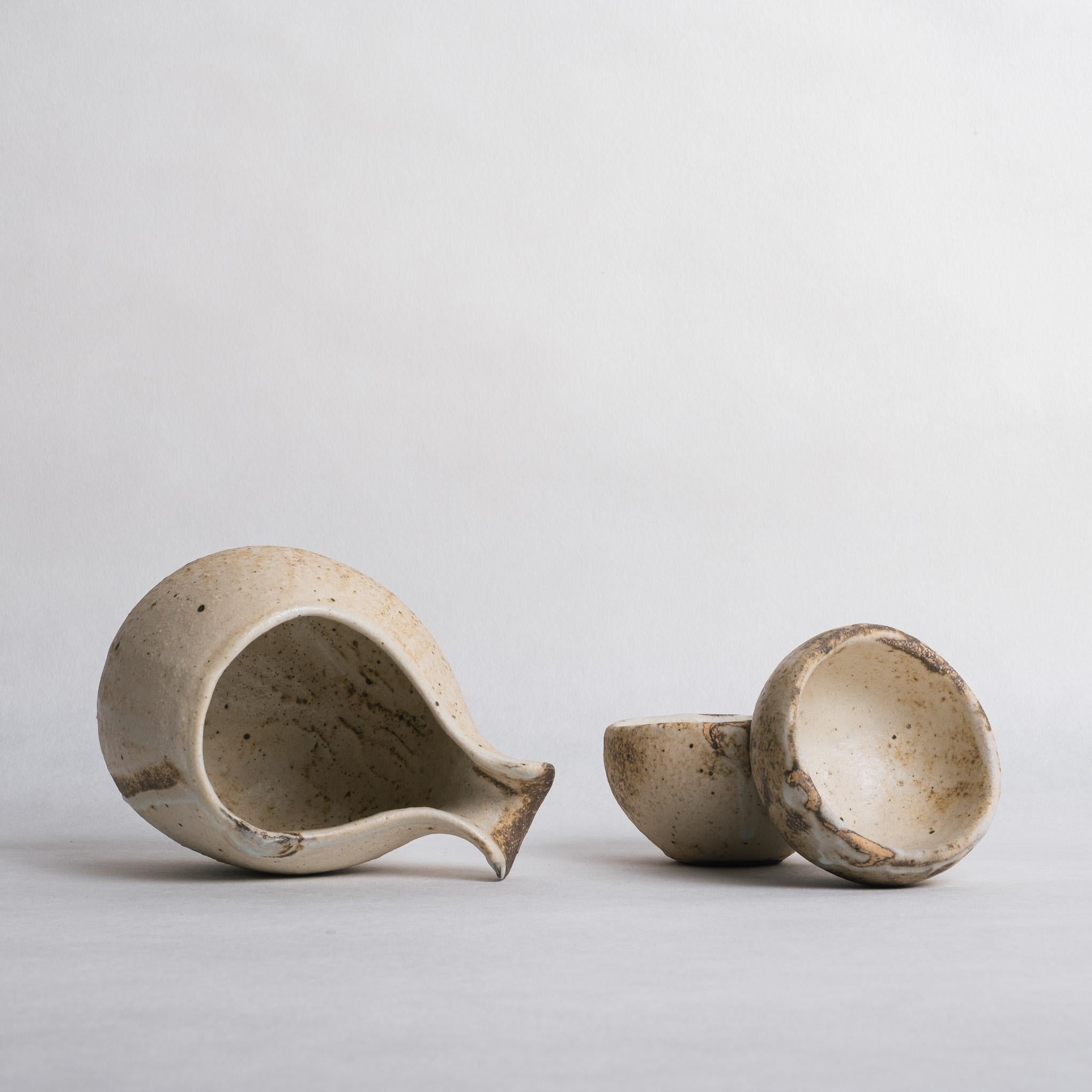 White Katakuchi and Cups - Naoko Murakami