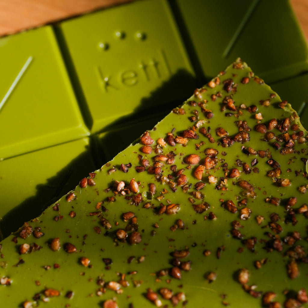 Matcha Chocolate with Roasted Soba Crunch
